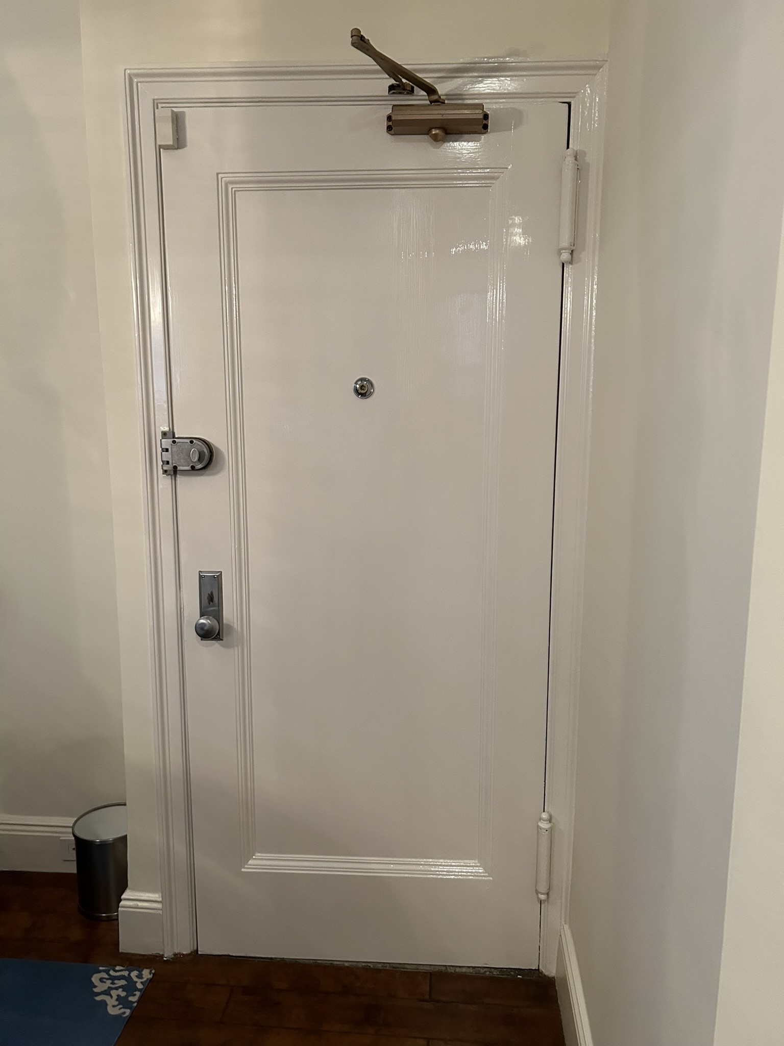 Freshly painted apartment door