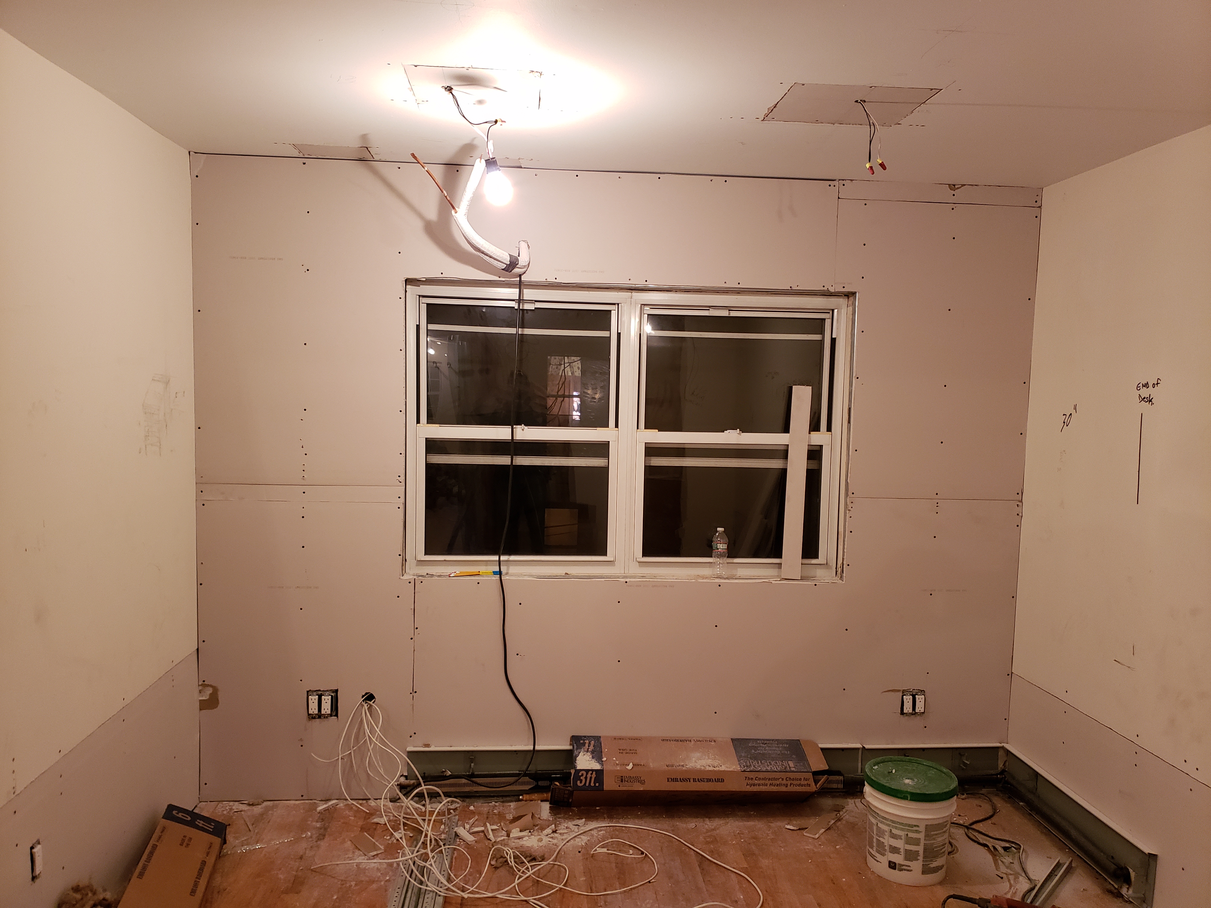 Before — room drywall prepped